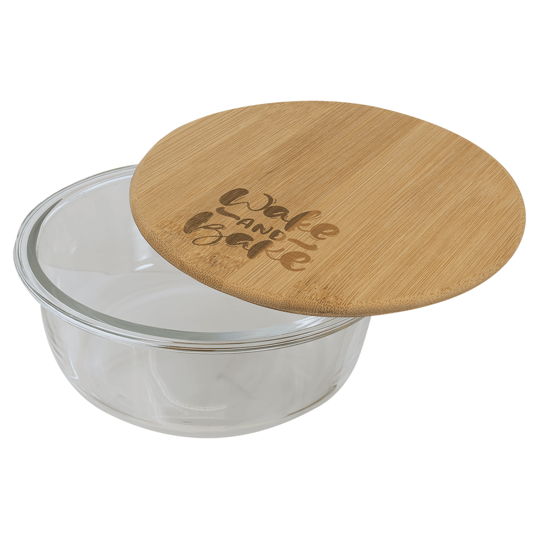 32 oz. Round Glass Container with Bamboo Lid