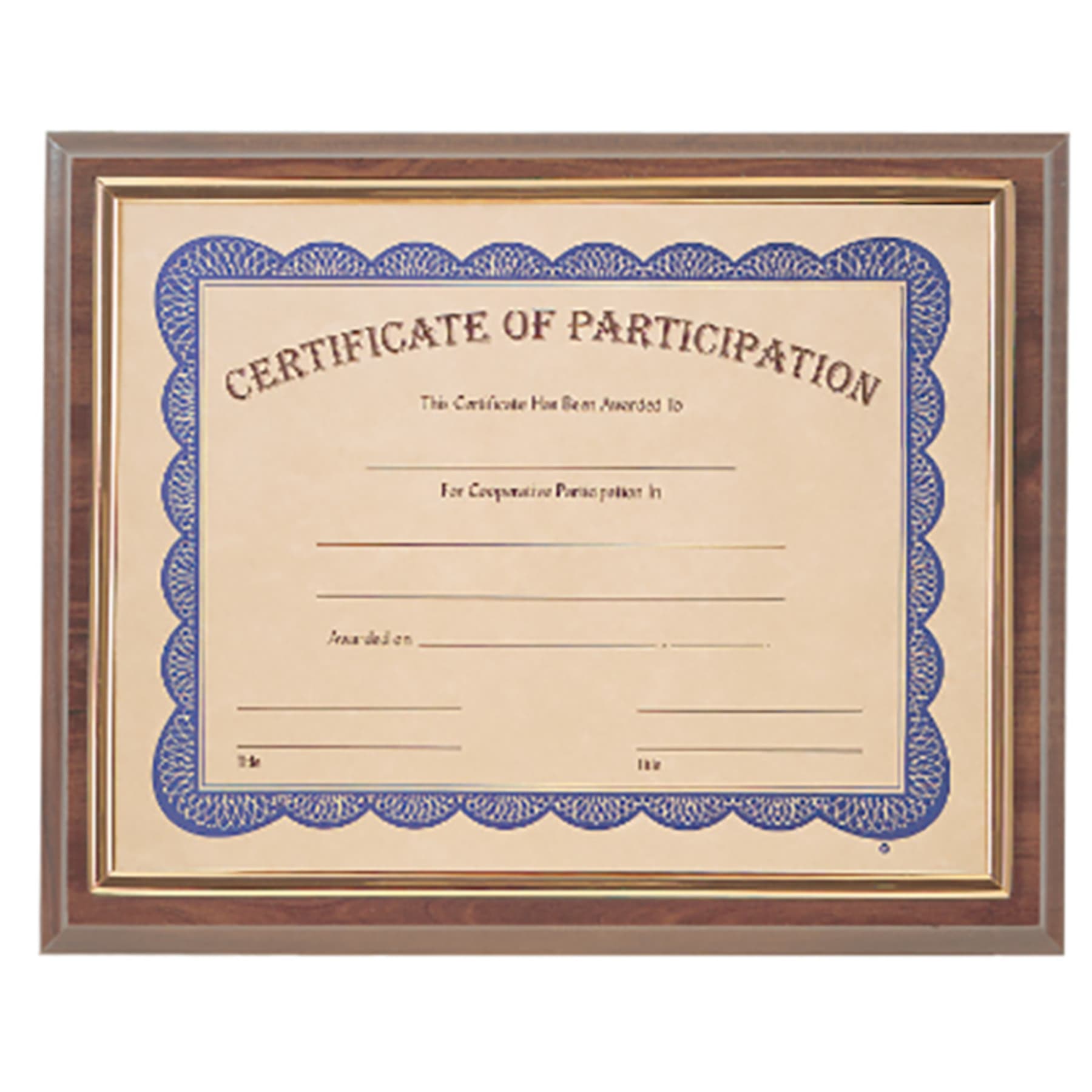 Cherry Finish Slide-in Plaque w/ 8.5" x 11" Frame