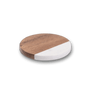 4" Round Acacia Wood and Marble Coaster