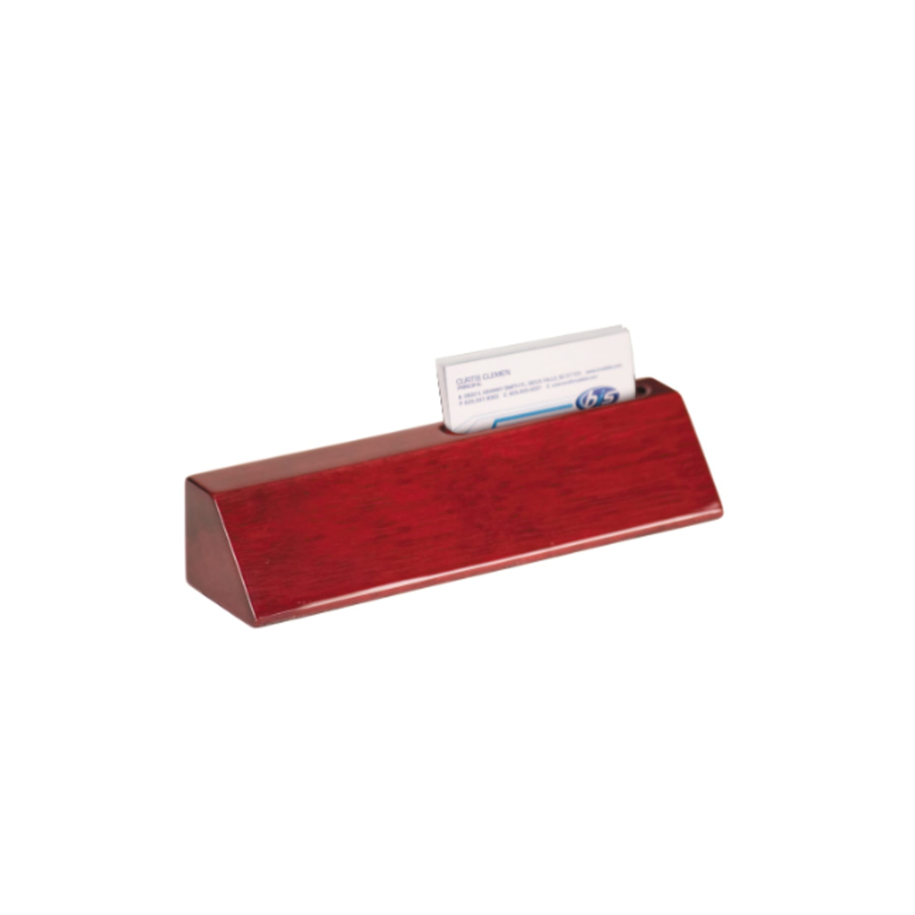 8.5" Rosewood Piano Finish Desk Wedge w/Card Holder