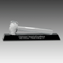 13.875" x 4.25" Crystal Gavel on Black Base