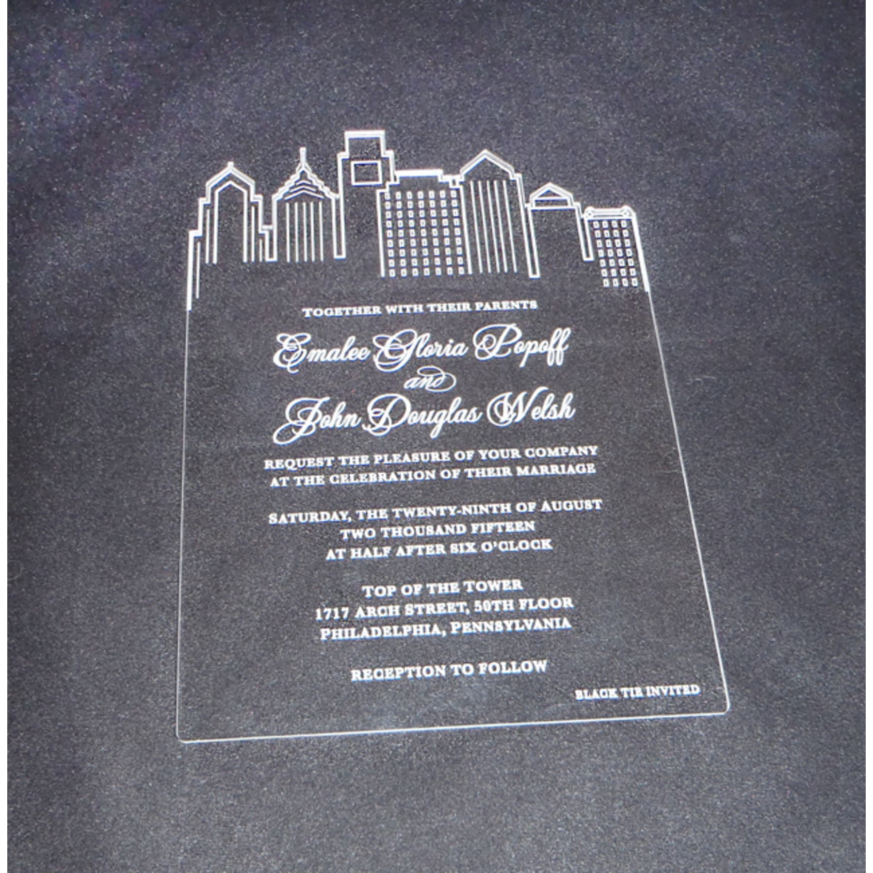 Custom Acrylic Invitation - NVX01