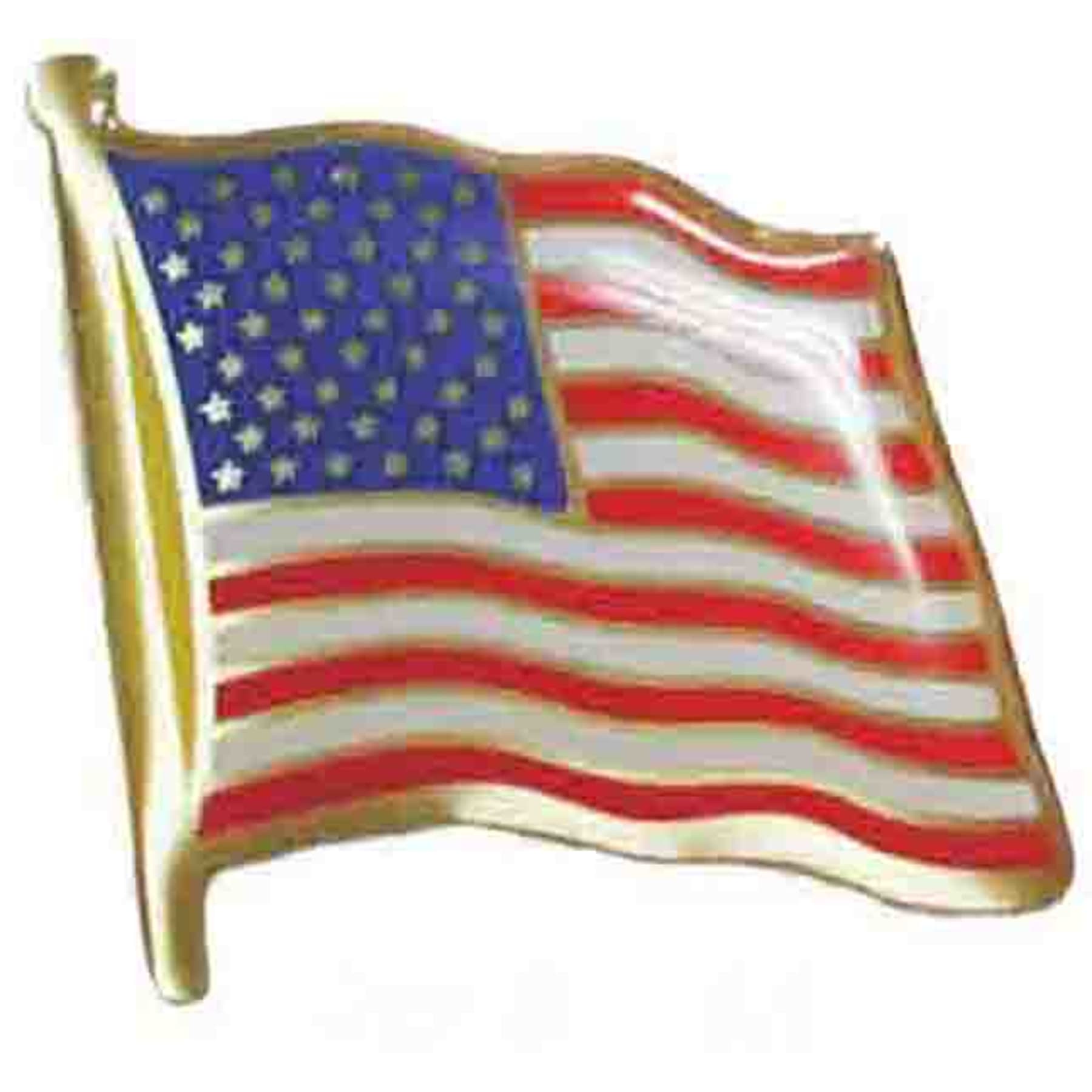 USA Flag Pin with Epoxy Dome and Clutch Back