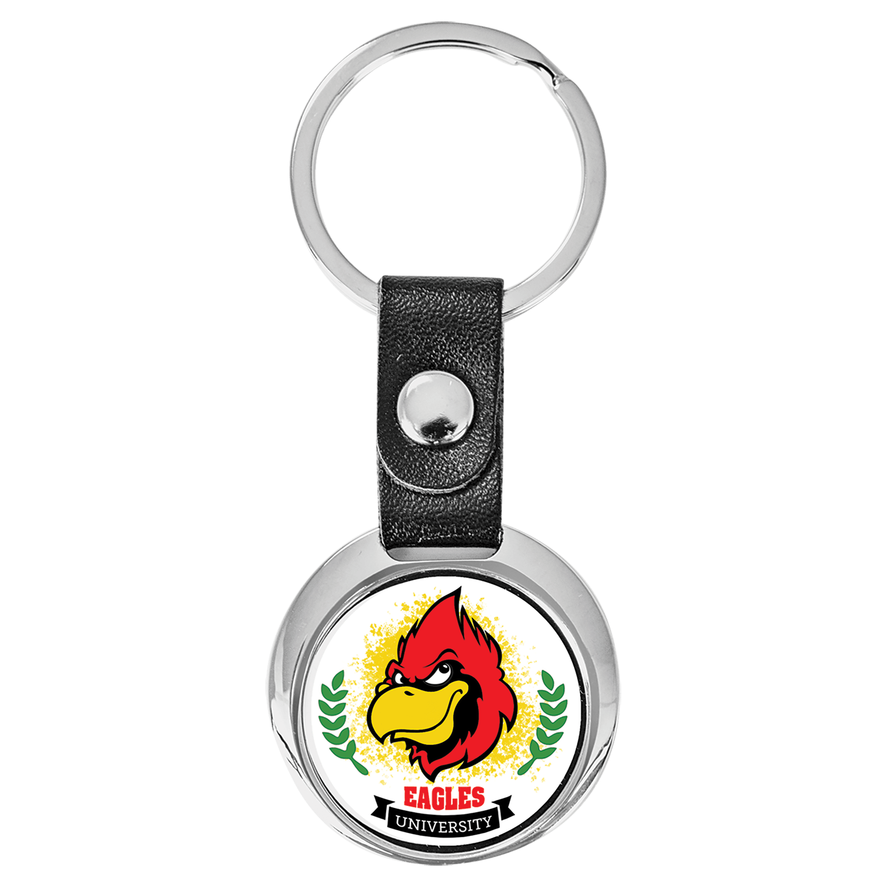 3.4" x 1.4" Round Sublimatable Keychain with White Insert