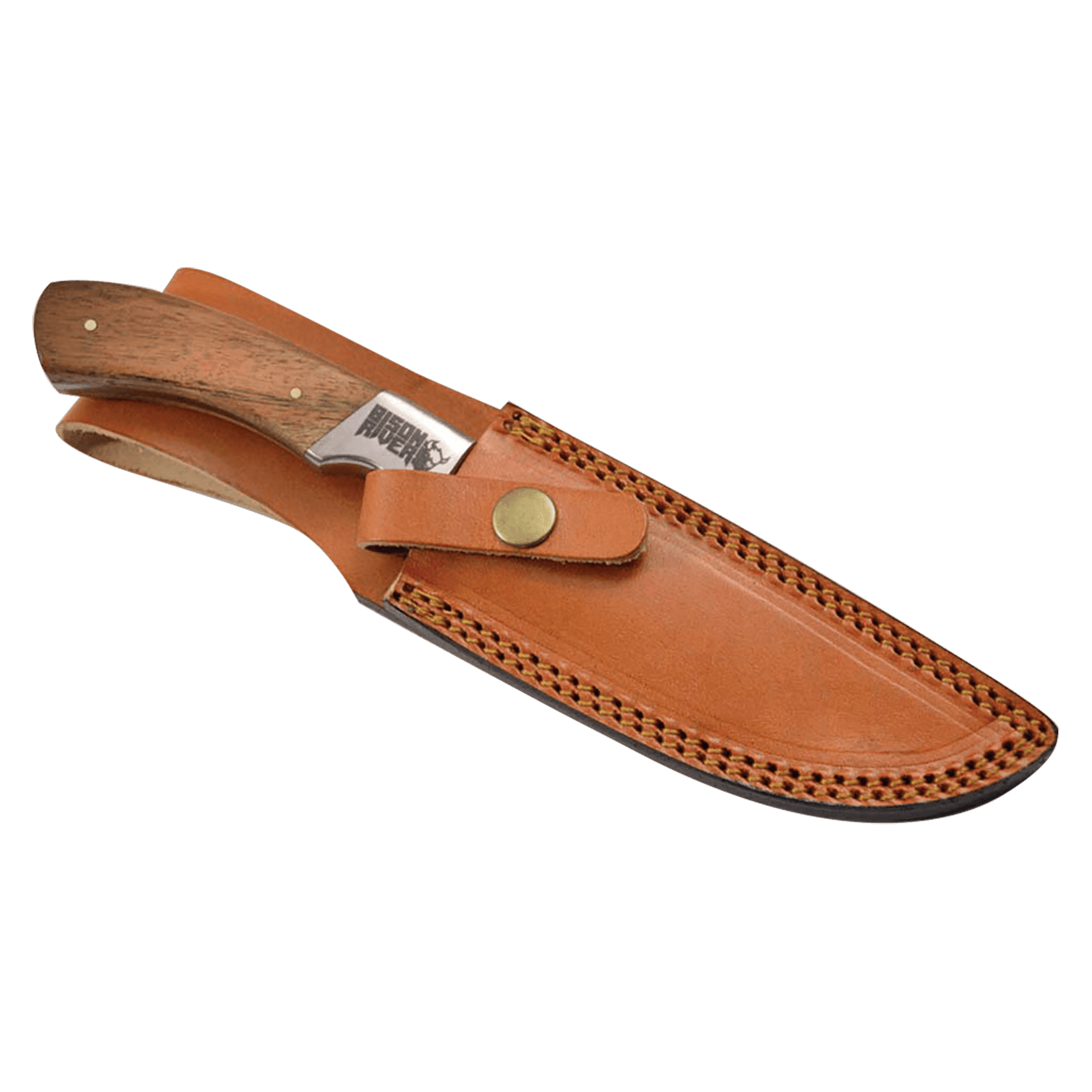 9.5" Wood Handled Damascus Steel Fixed Blade Knife & Sheath