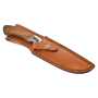 9.5" Wood Handled Damascus Steel Fixed Blade Knife & Sheath