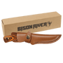 Bison River 7.75" Fixed Blade Wood Knife with Leather Sheath