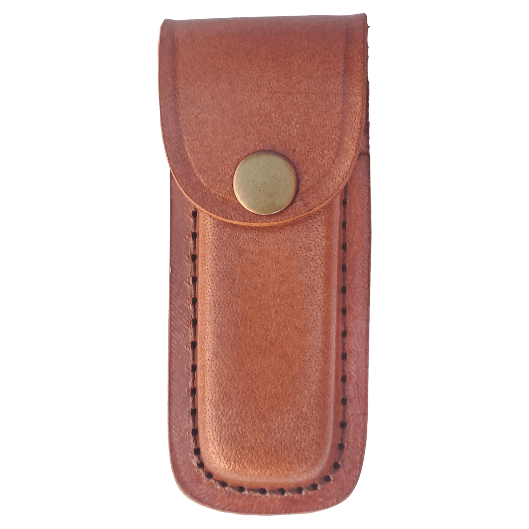 Leather Sheath with Snap Closure for Folding Knife up to 4"
