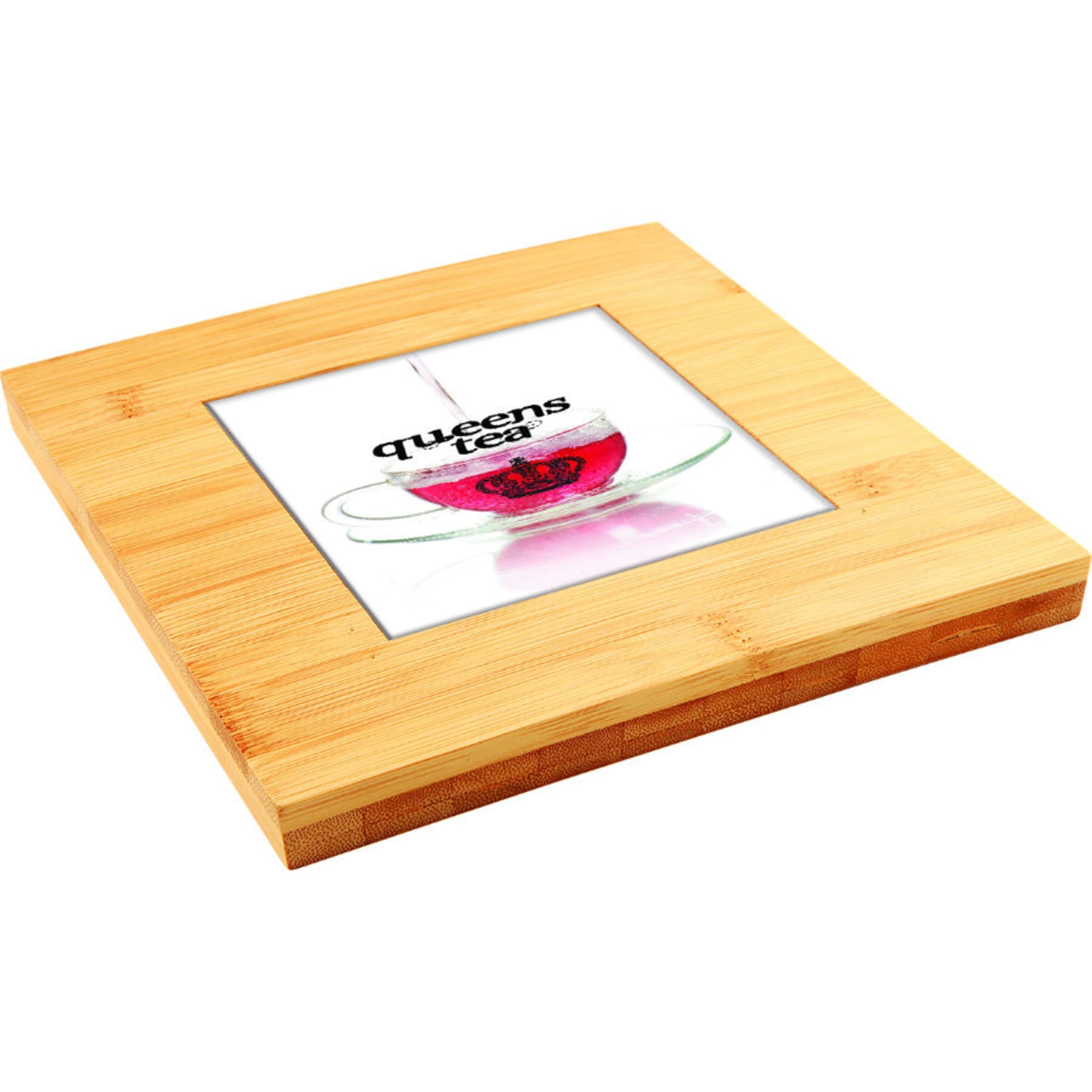 Bamboo Trivet with Recessed Area for 4 .25" Tiles