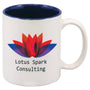 11 oz. White/Blue Ceramic Mug