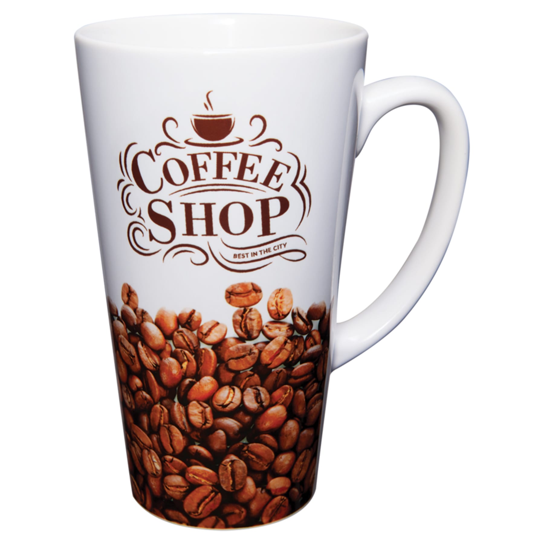 17 oz. White Latte Mug with Handle