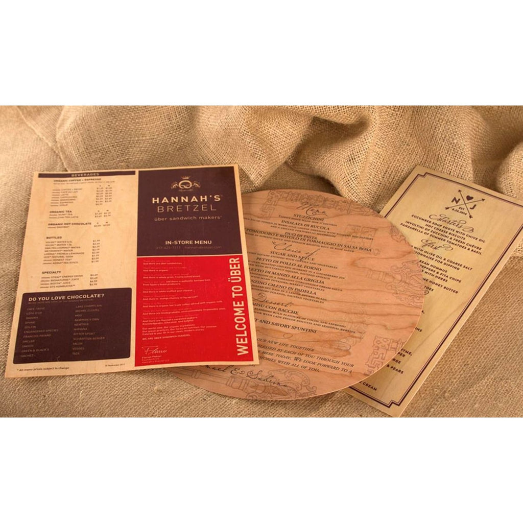 Wood Veneer Menus 1 Sided - MNU05