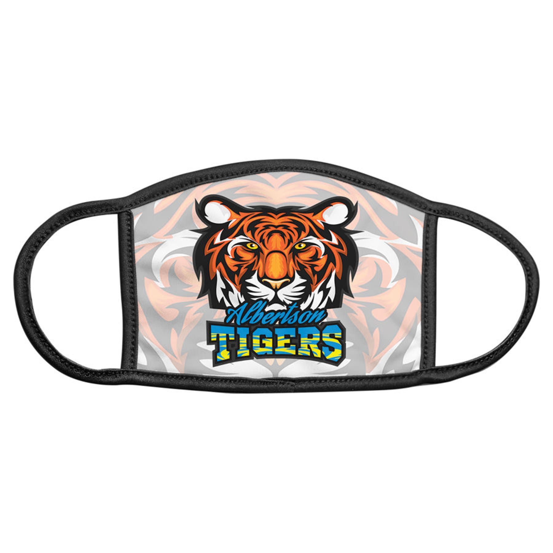 Medium Sublimatable Face Mask with Black Trim & Ear Loops