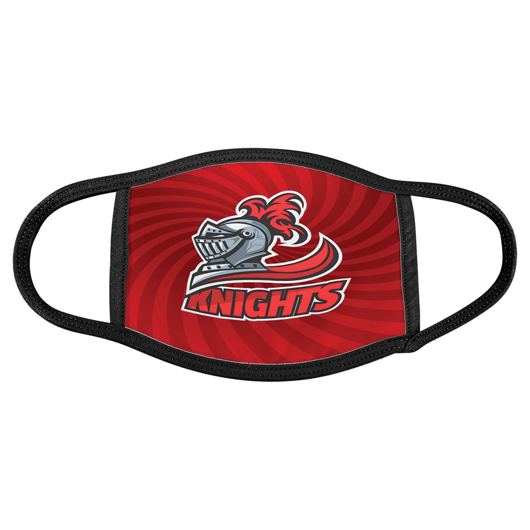 Large Sublimatable Face Mask with Black Trim & Ear Loops