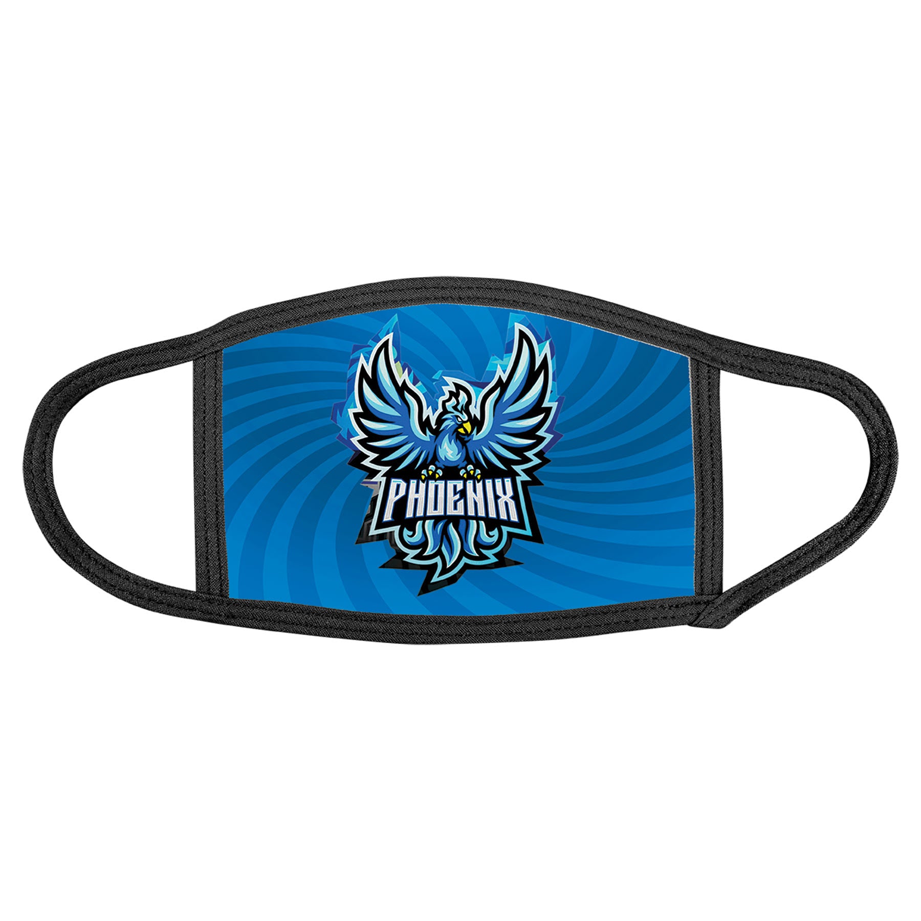 Medium Sublimatable Face Mask with Black Trim & Ear Loops