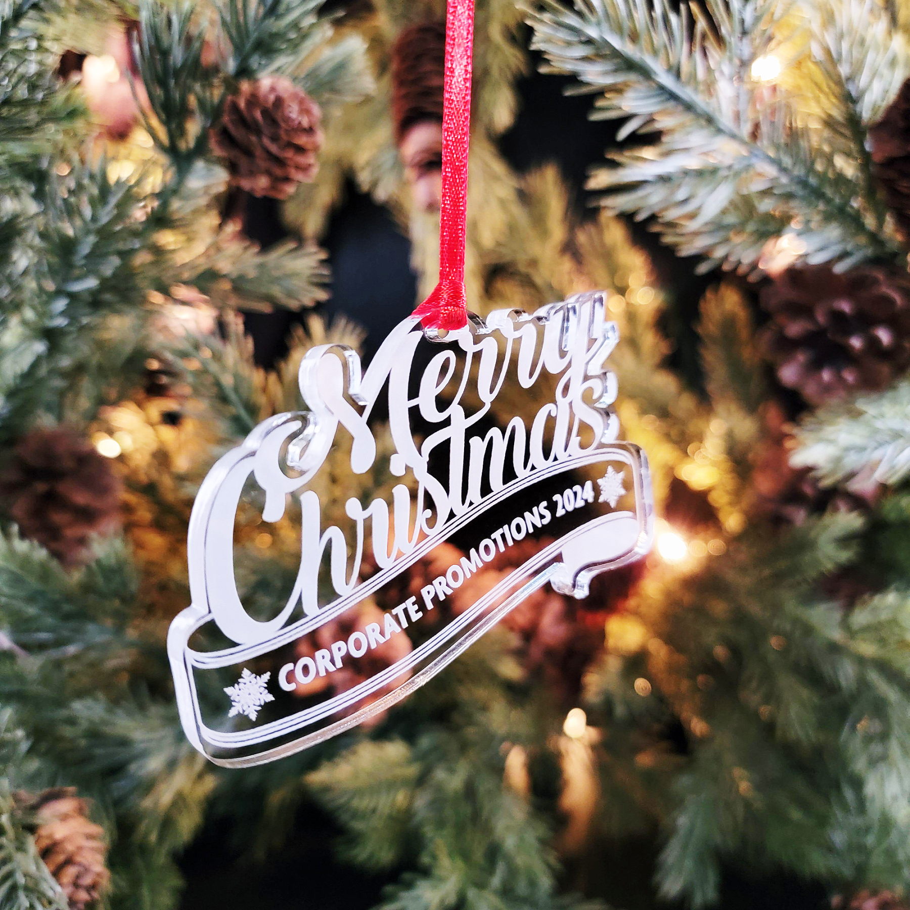 Custom Engraved Acrylic Merry Christmas Ornament - OA08
