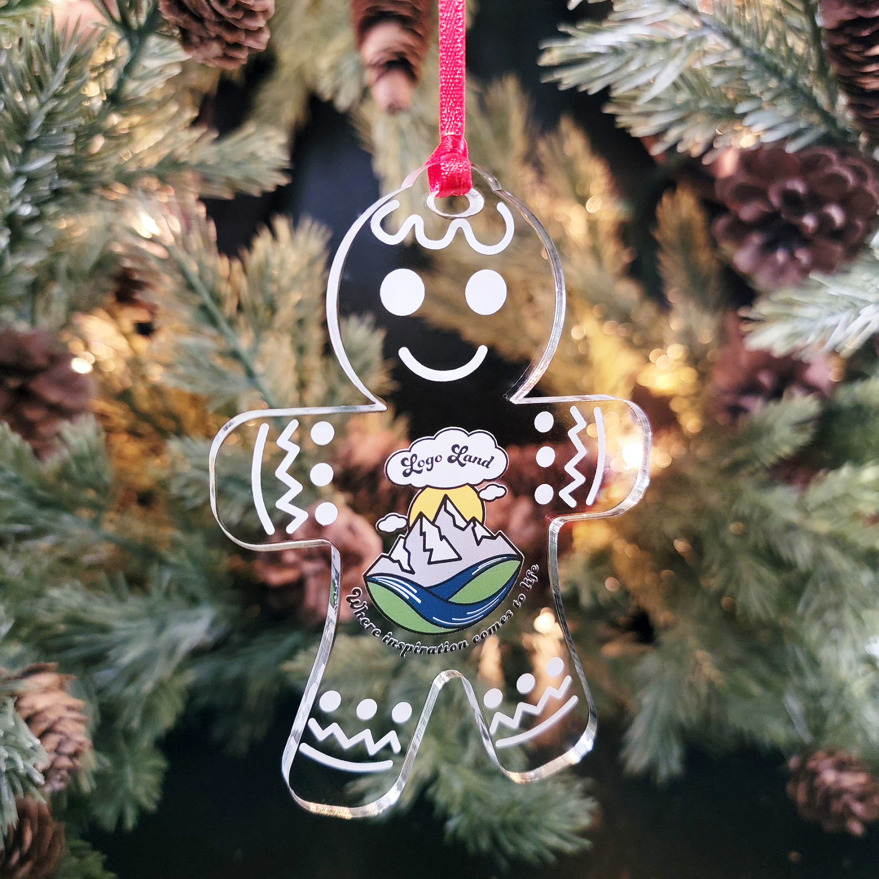 Custom Printed Acrylic Gingerbread Man Ornament - OA10