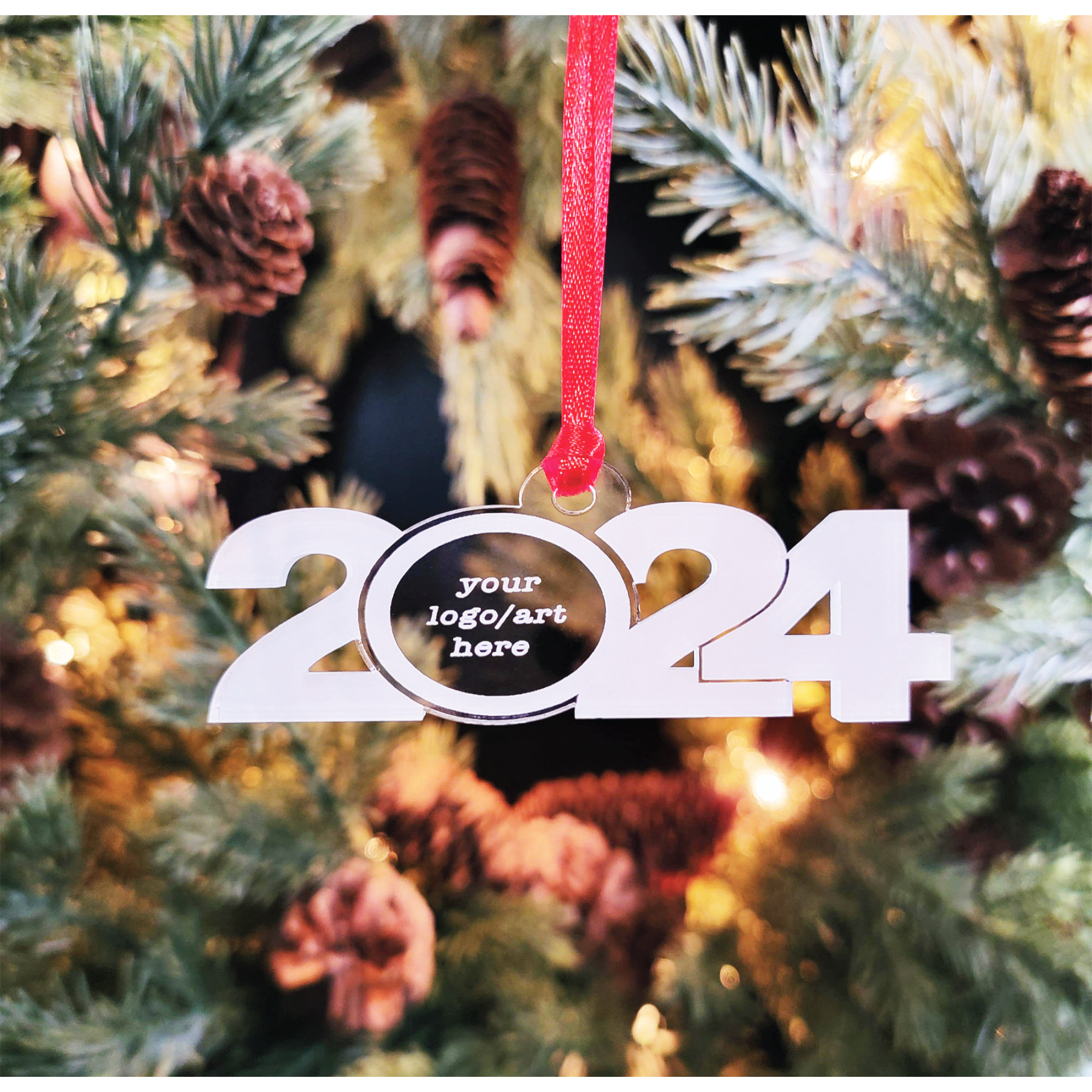 Custom Engraved Acrylic Horizontal 2024 Ornament - OA17