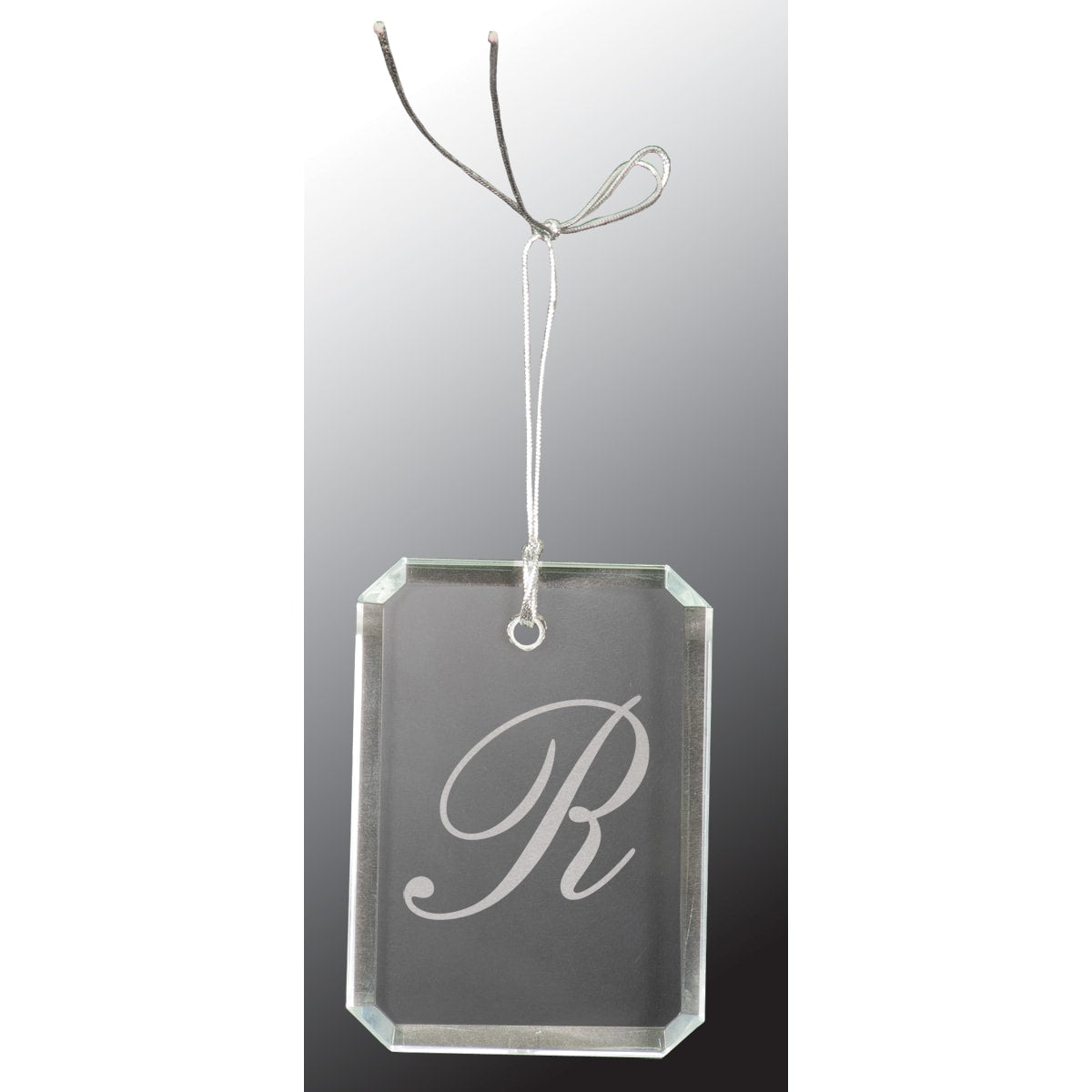 3" Crystal Rectangle Clipped Corner Ornament