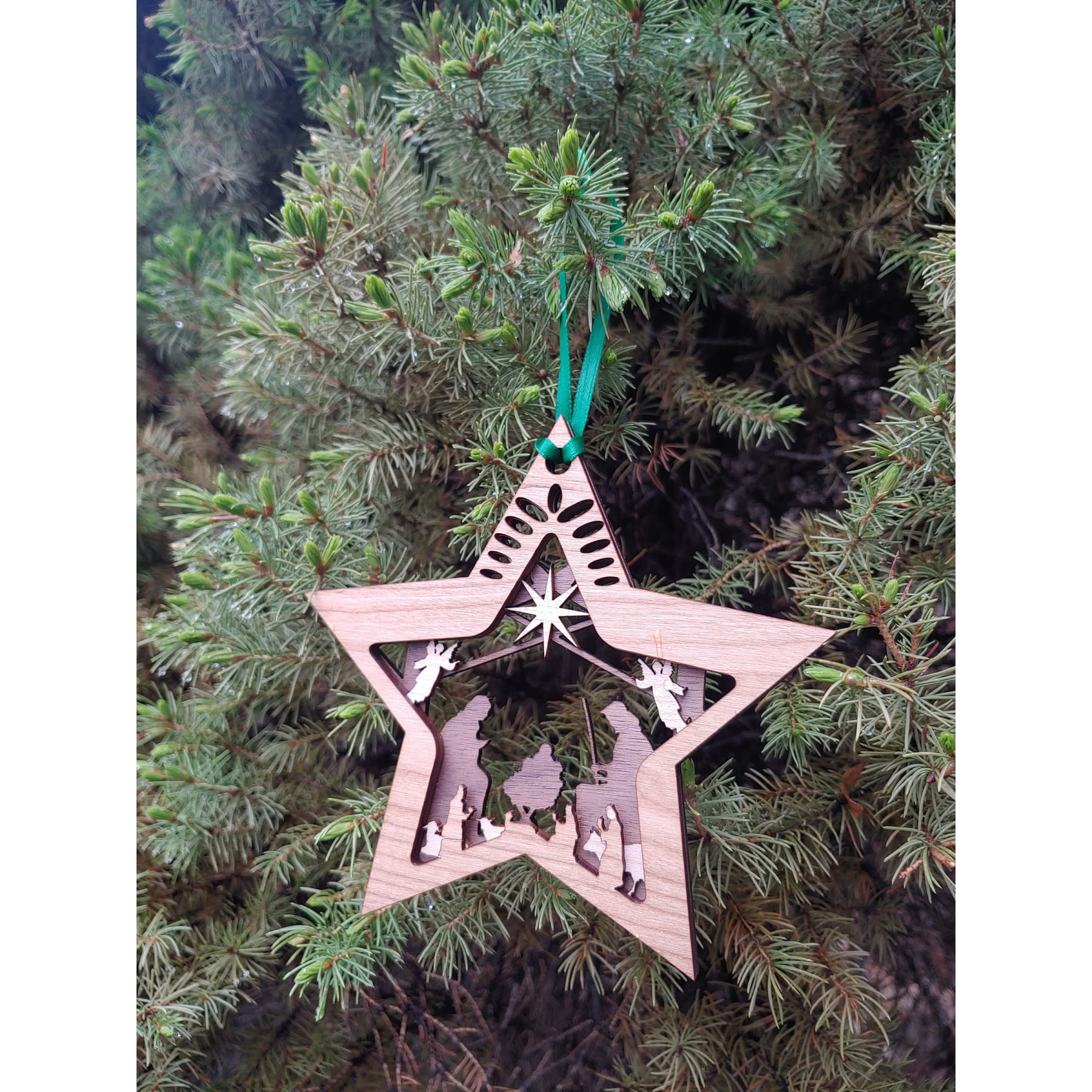 2.75" -  Customizable 3D Hardwood Ornaments - 3 Layers