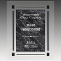 7" x 9" Black Marble Acrylic Clear Plaq