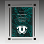 7" x 9" Green Marble Acrylic Clear-Plaq