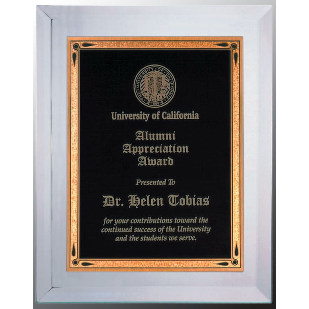 8" x 10" Clear Glass Mirror Plaque