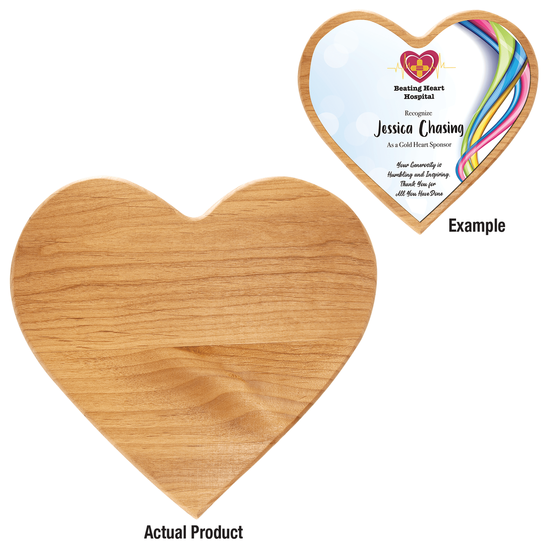 9.5" x 9.25" Alder Heart Plaque