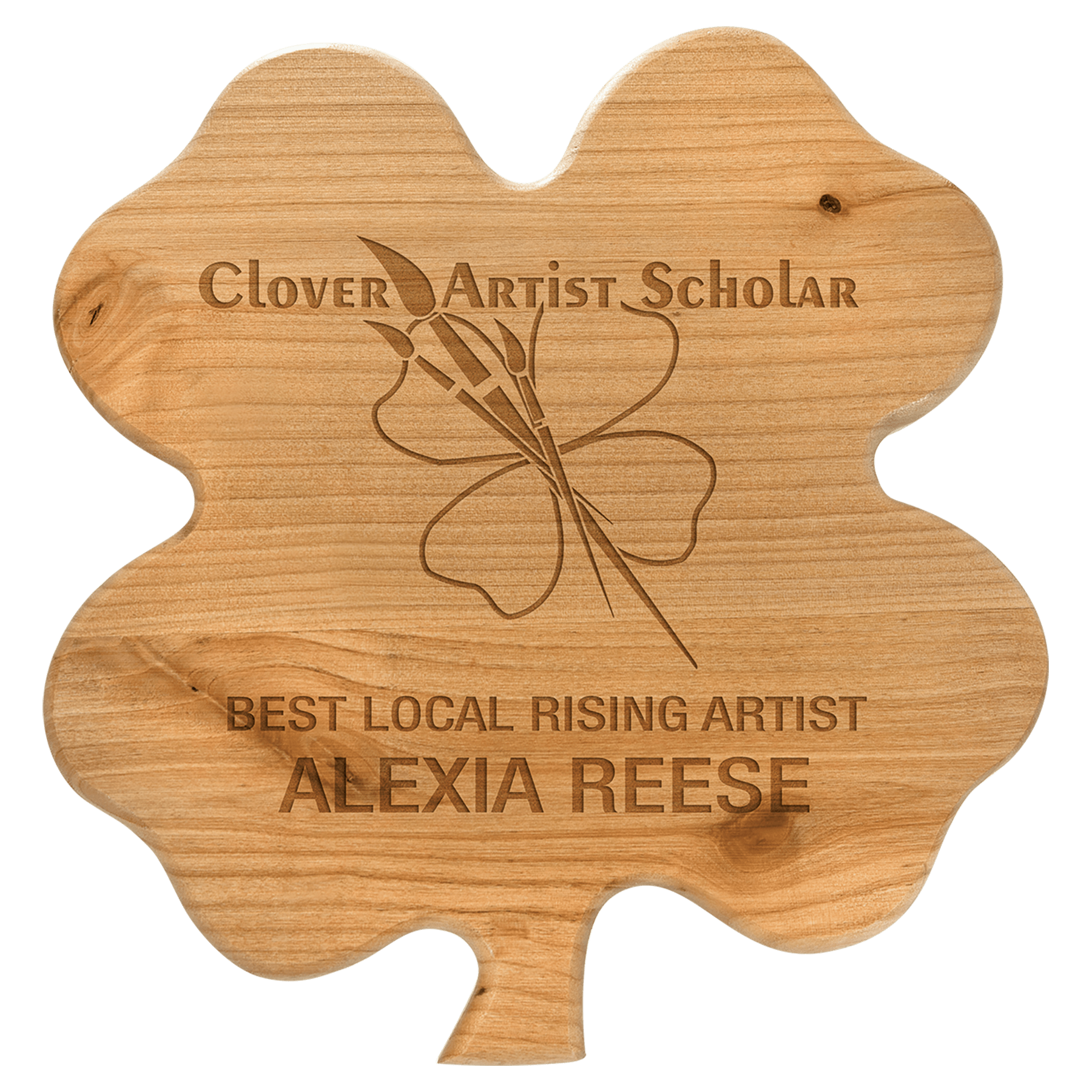 9.75" x 10.25" Alder Clover Plaque