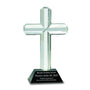 8.5" Crystal Cross on Black Pedestal Base