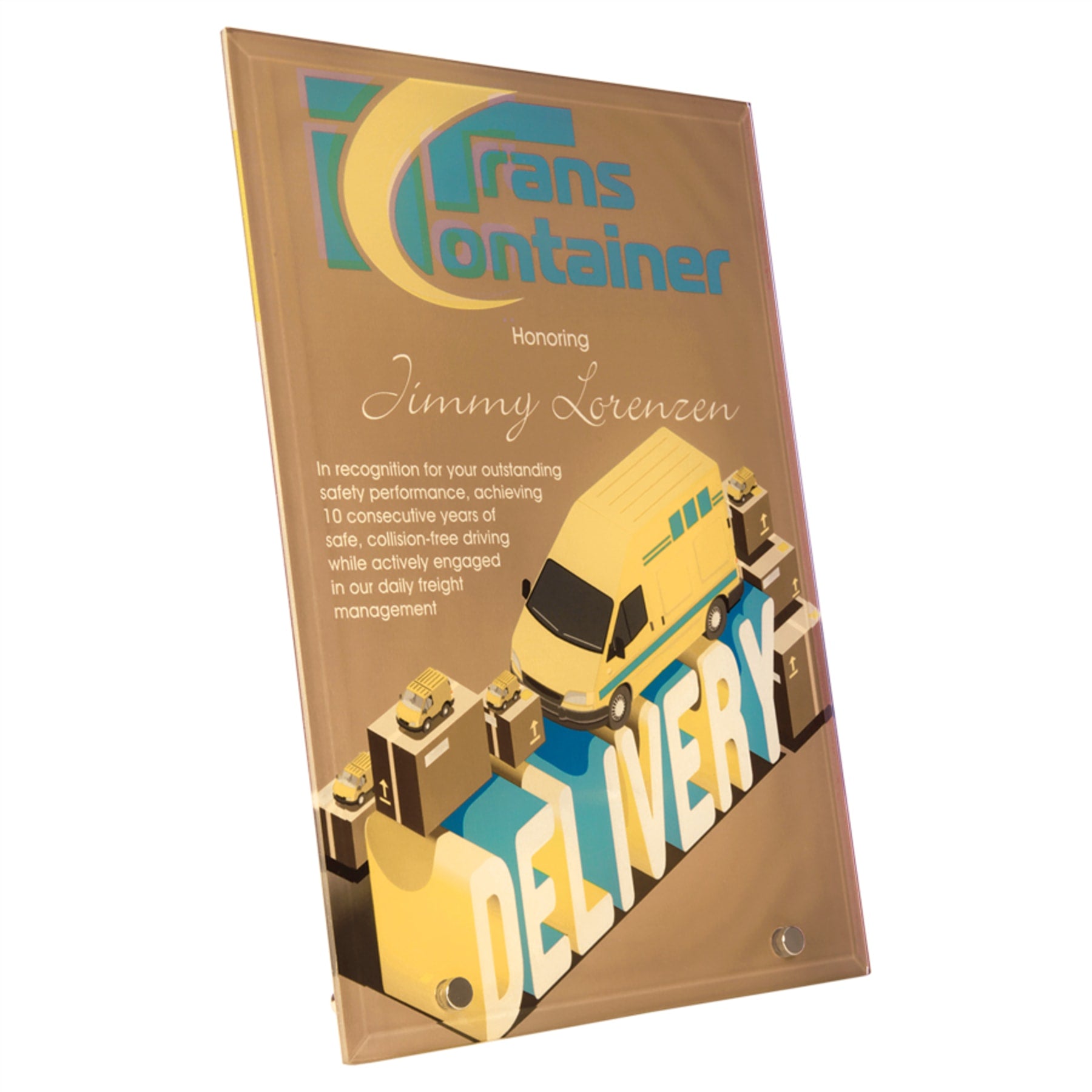 7" x 10" Sublimatable Vertical Glass with 2 Silver Pins