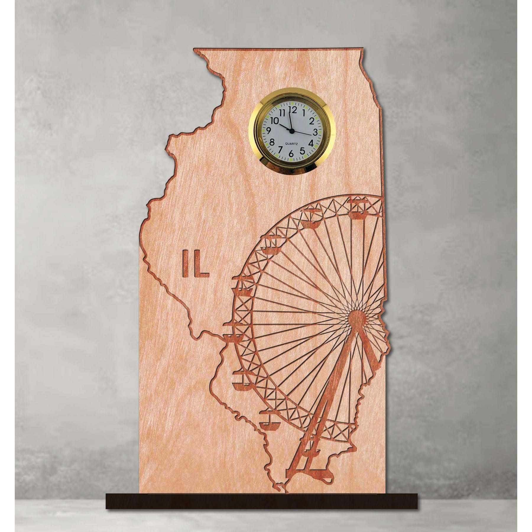 6" x 8" - Illinois Hardwood Desktop Clocks