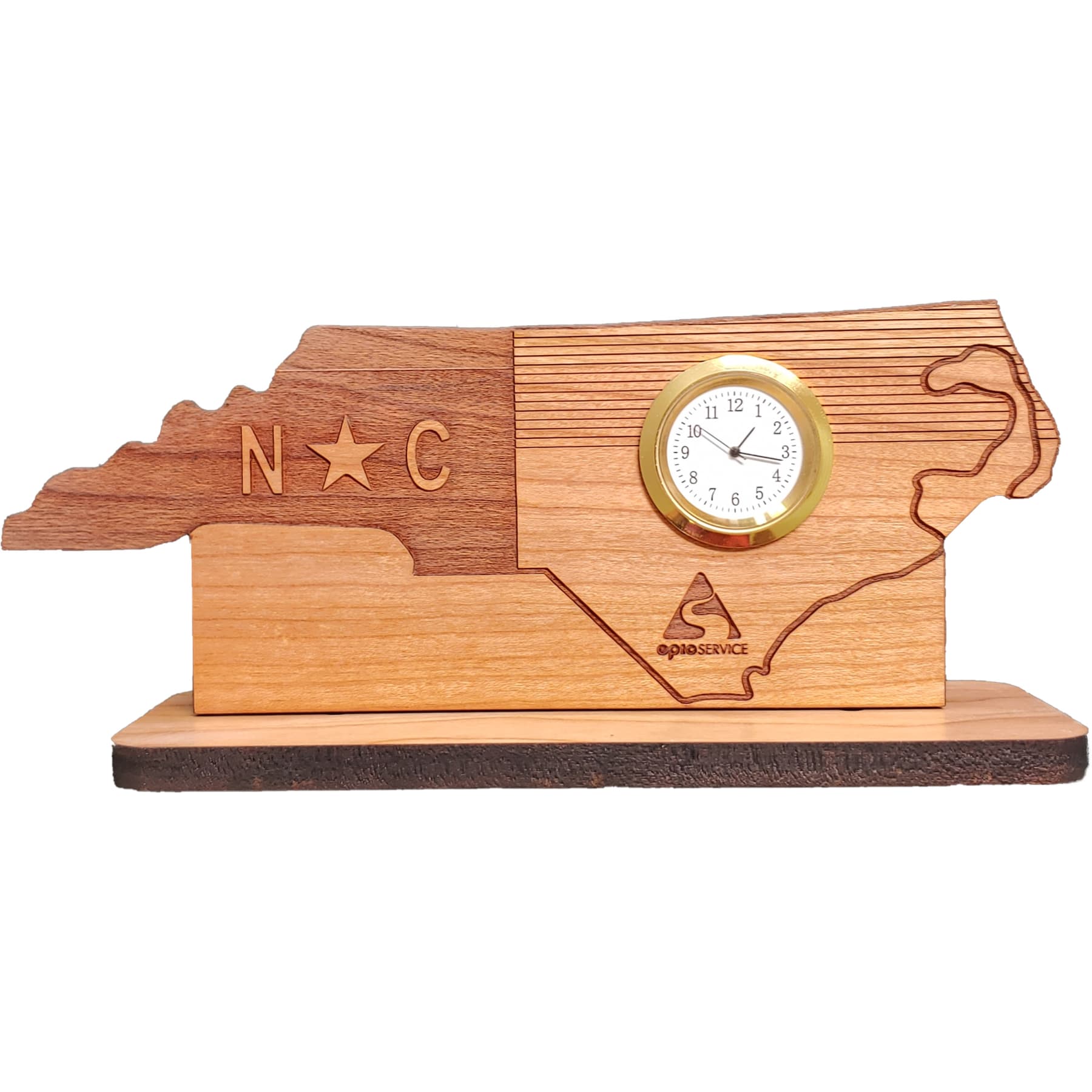 6" x 8" - North Carolina Hardwood Desktop Clocks