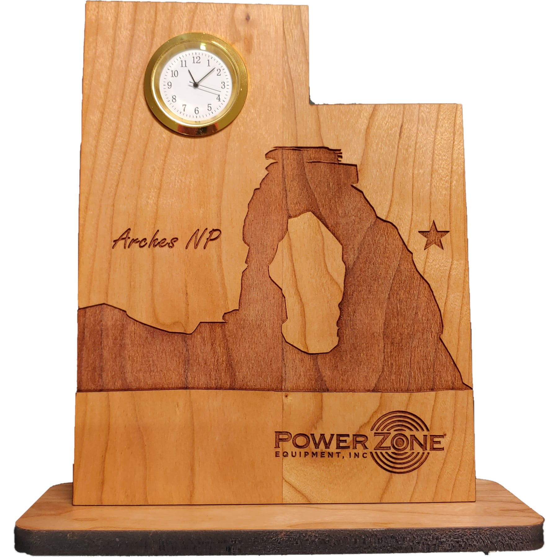 6" x 8" - Utah Hardwood Desktop Clocks