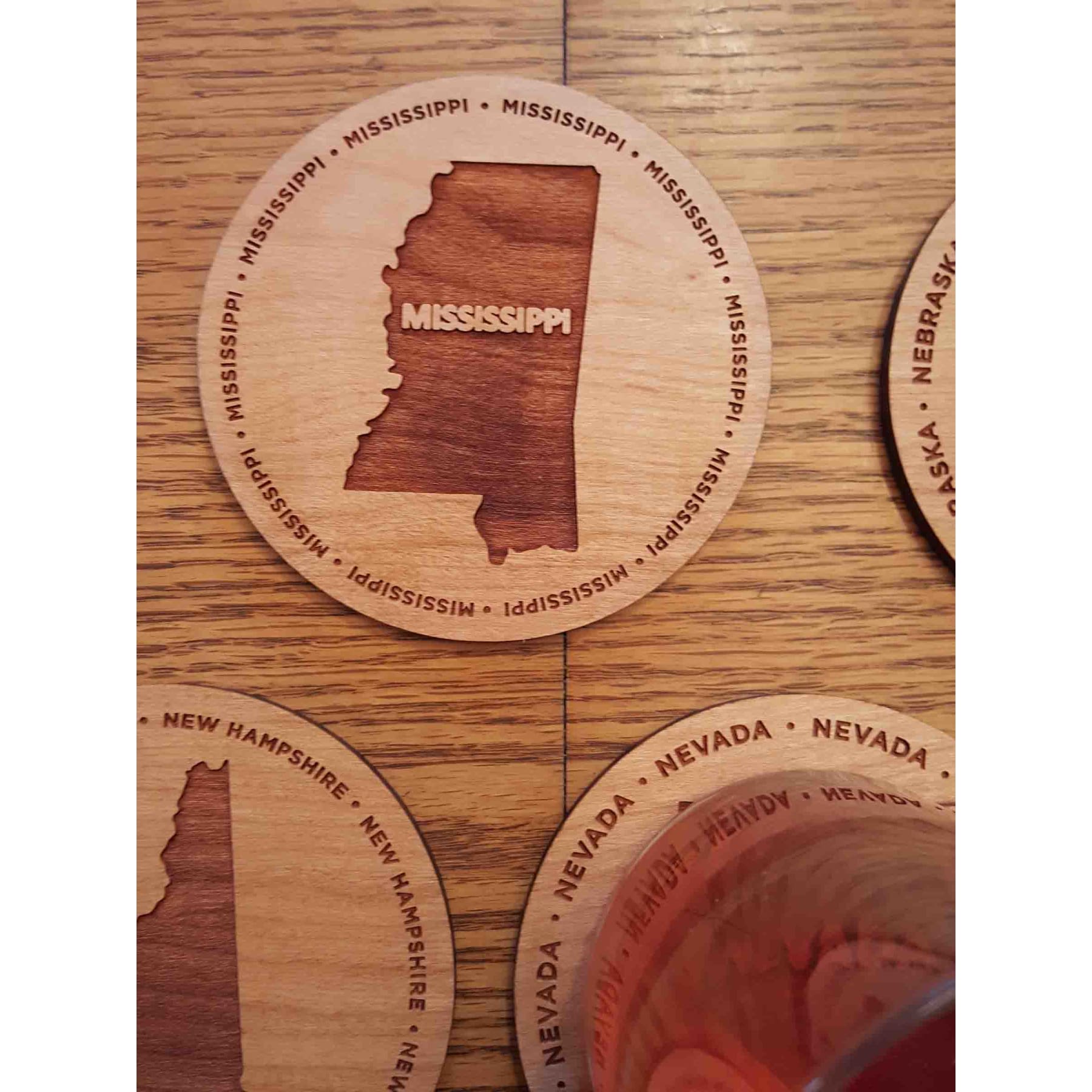 3.5" - Mississippi Hardwood Coasters