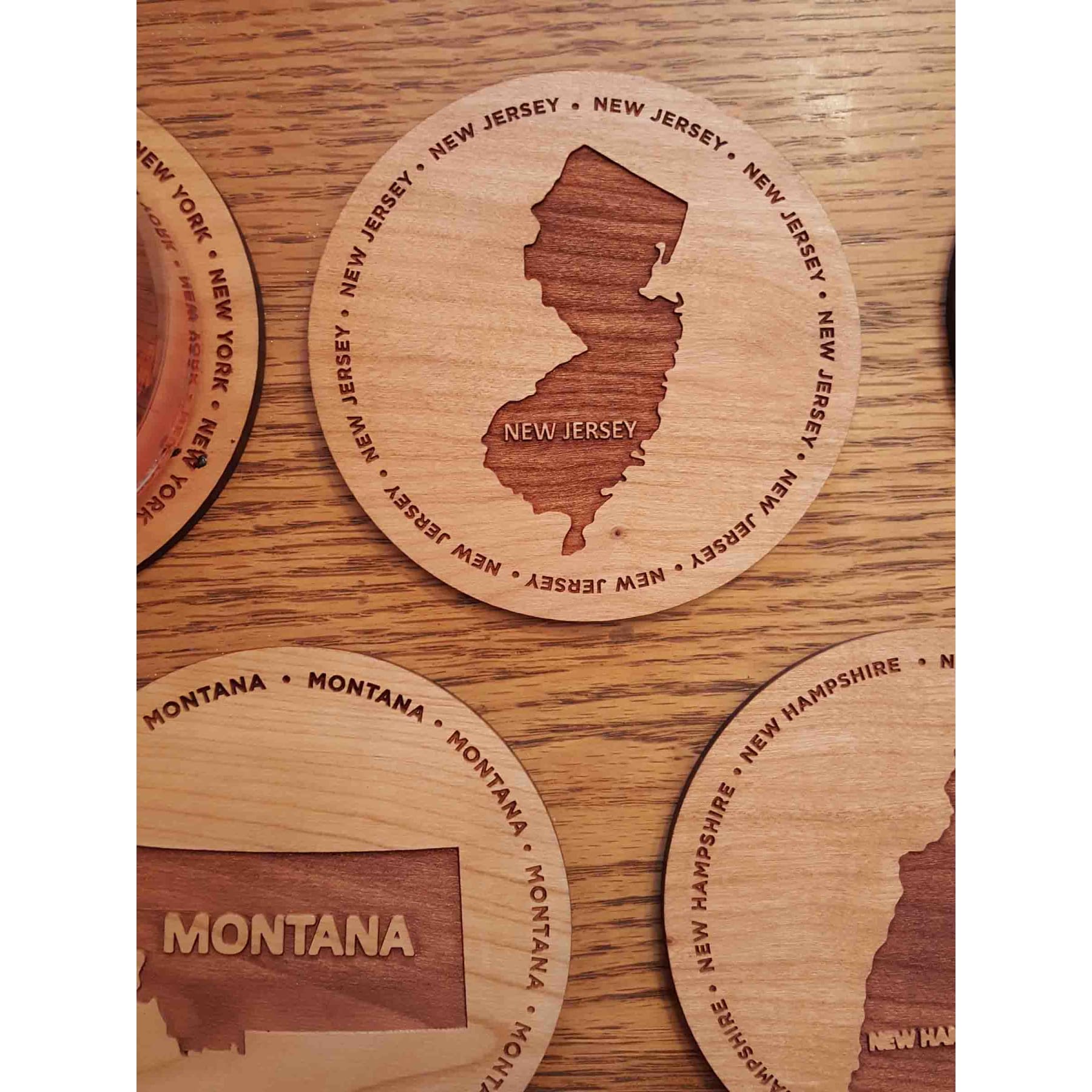 3.5" - New Jersey Hardwood Coasters