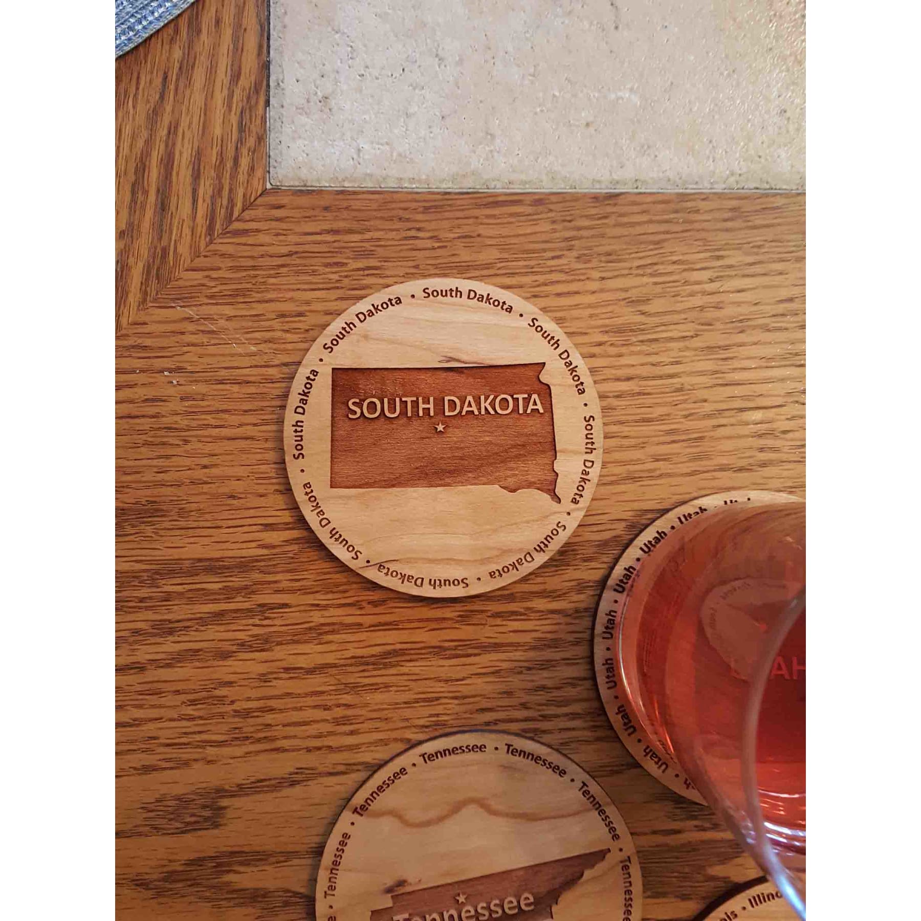 3.5" - South Dakota Hardwood Coasters