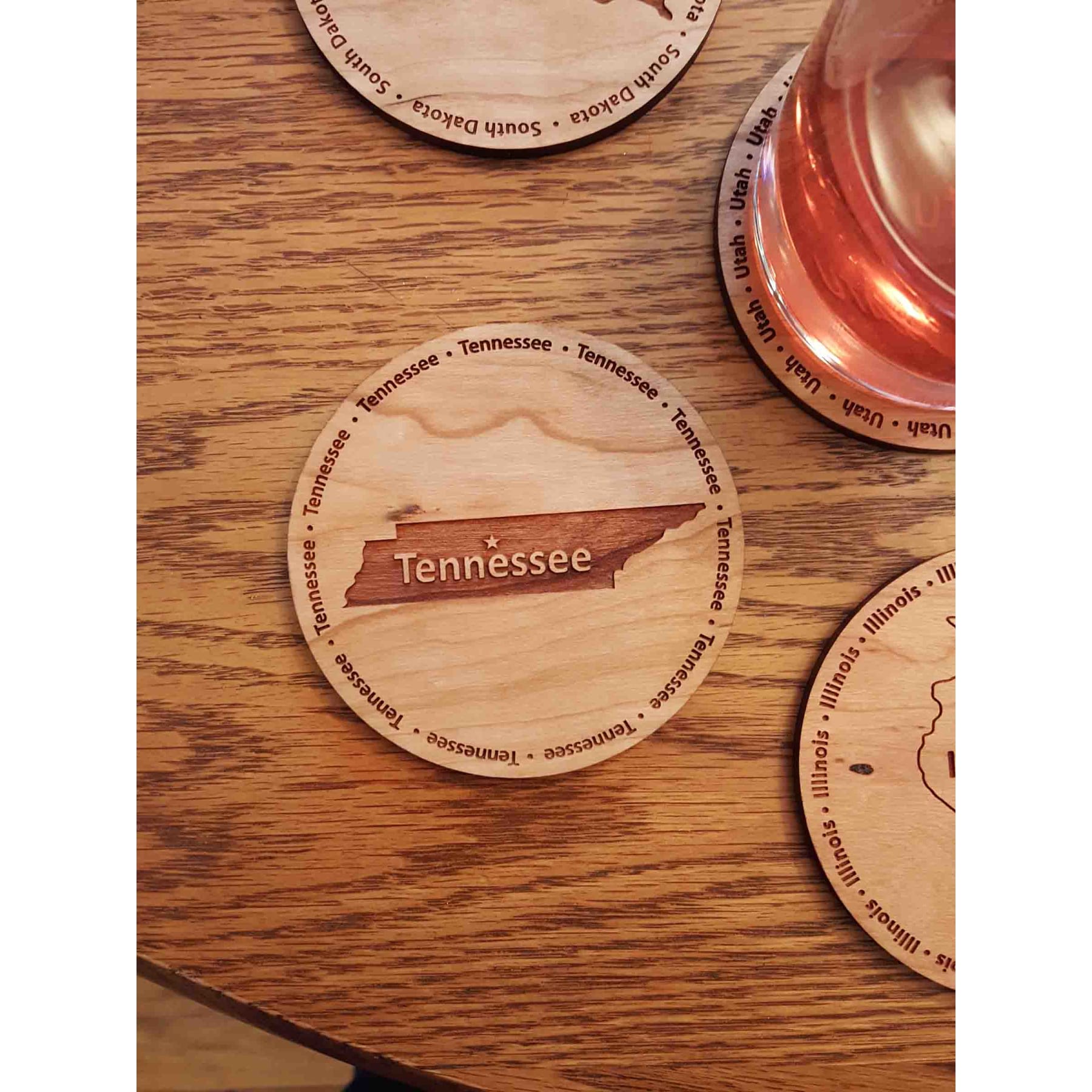 3.5" - Tennessee Hardwood Coasters