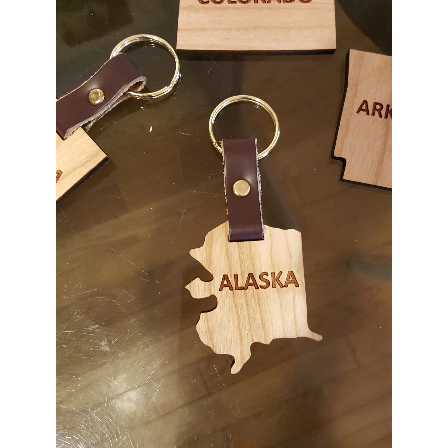 2" - Alaska Hardwood Keychains