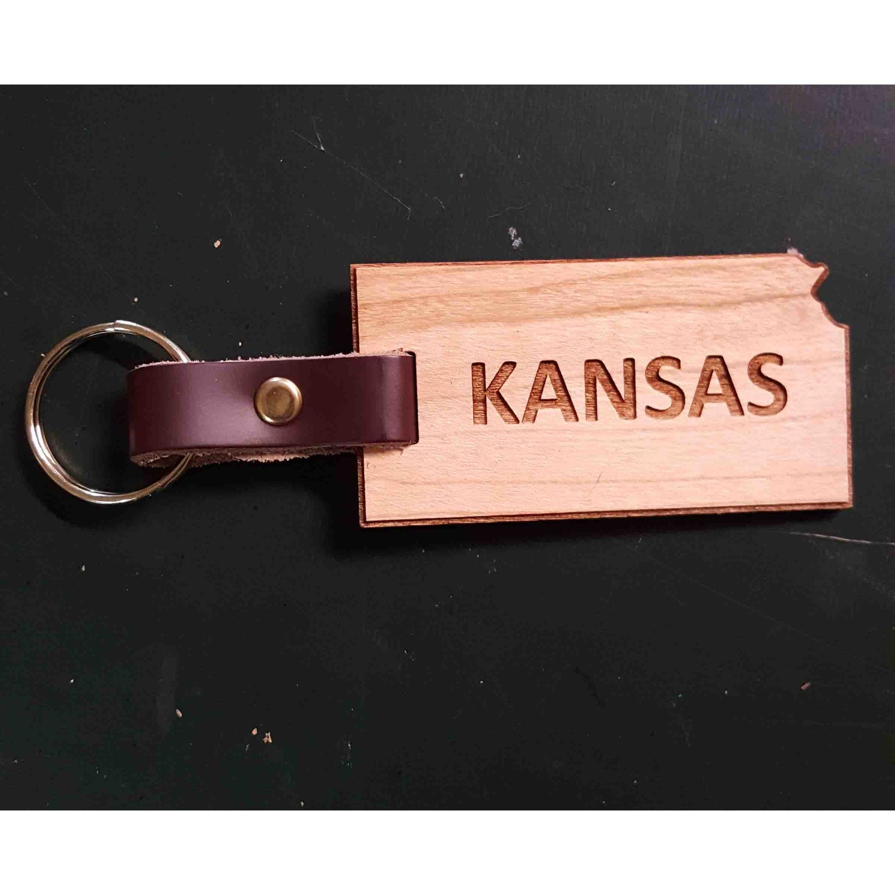 2" - Kansas Hardwood Keychains