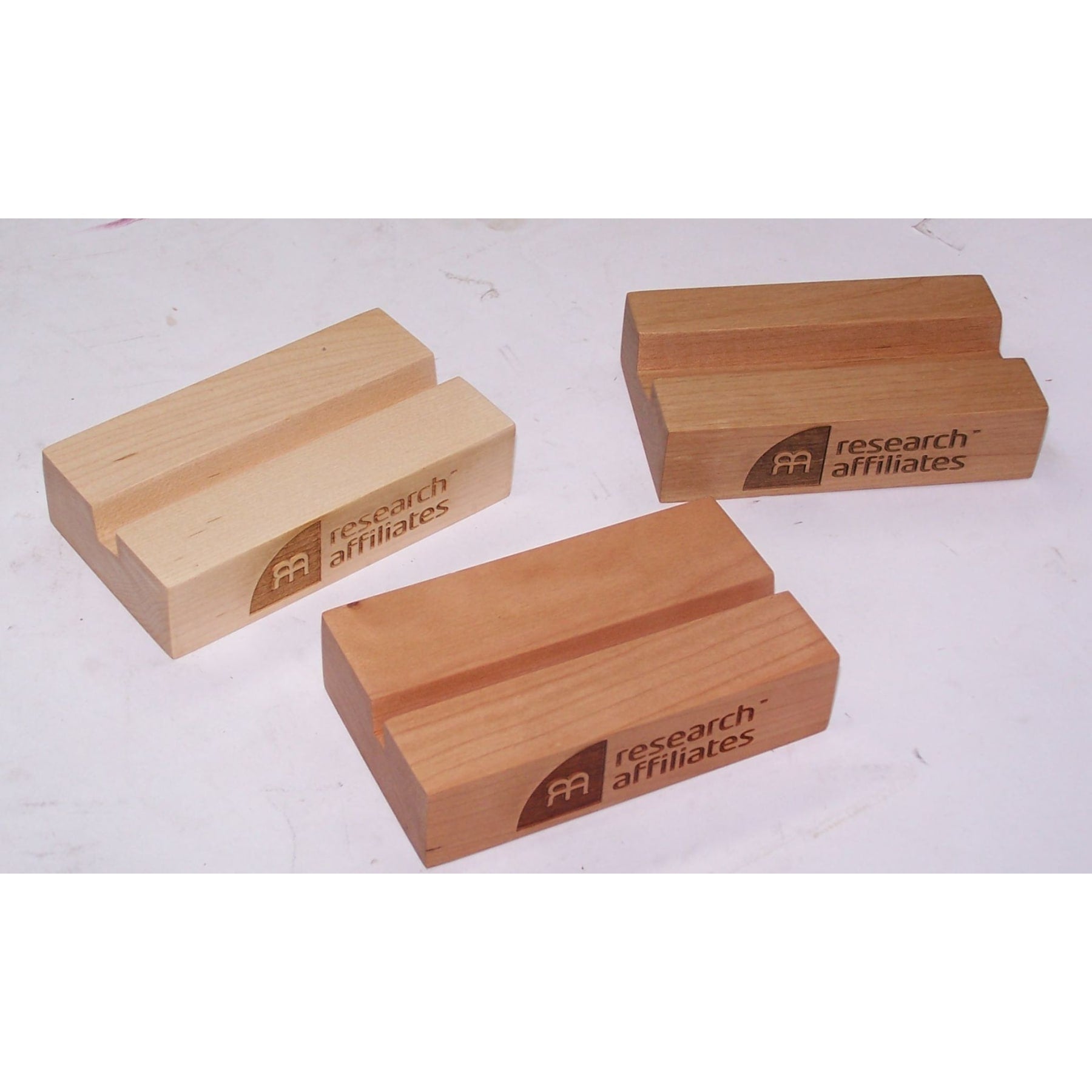3" x 5" Hardwood Block - Holds everything from cell phones to calendars