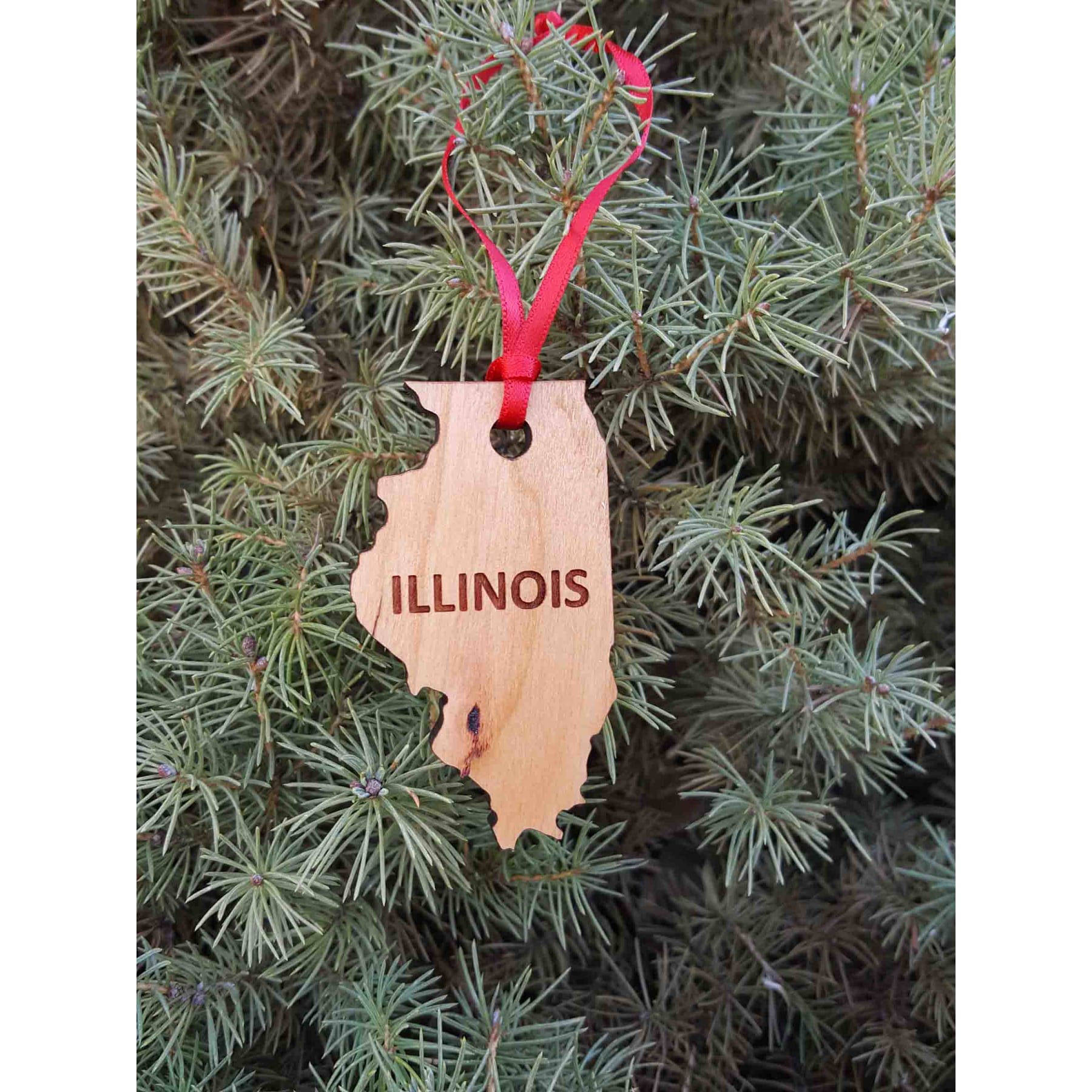 3.5" - Illinois Customizable Hardwood Ornaments