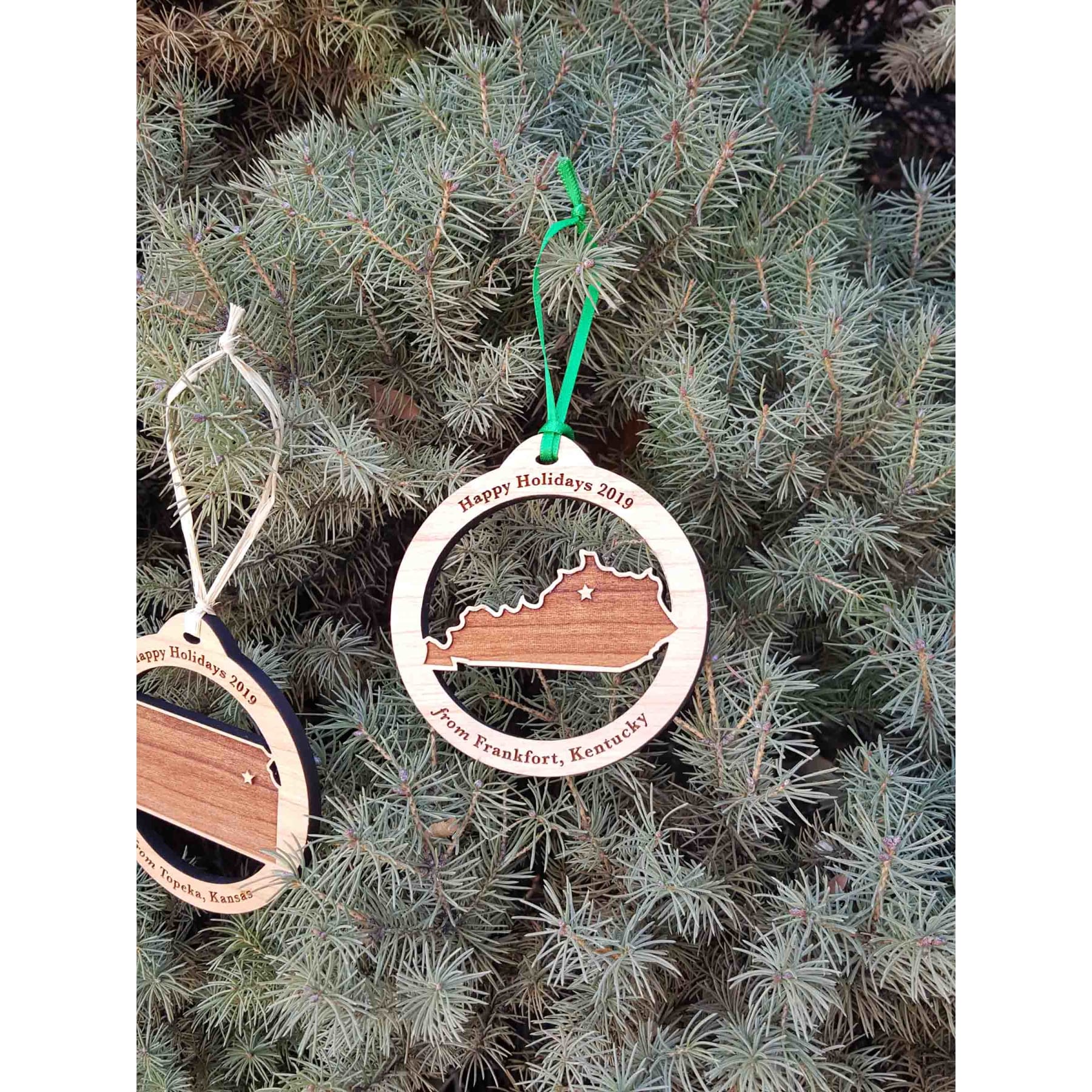 3.5" - Kentucky Customizable Hardwood Ornaments