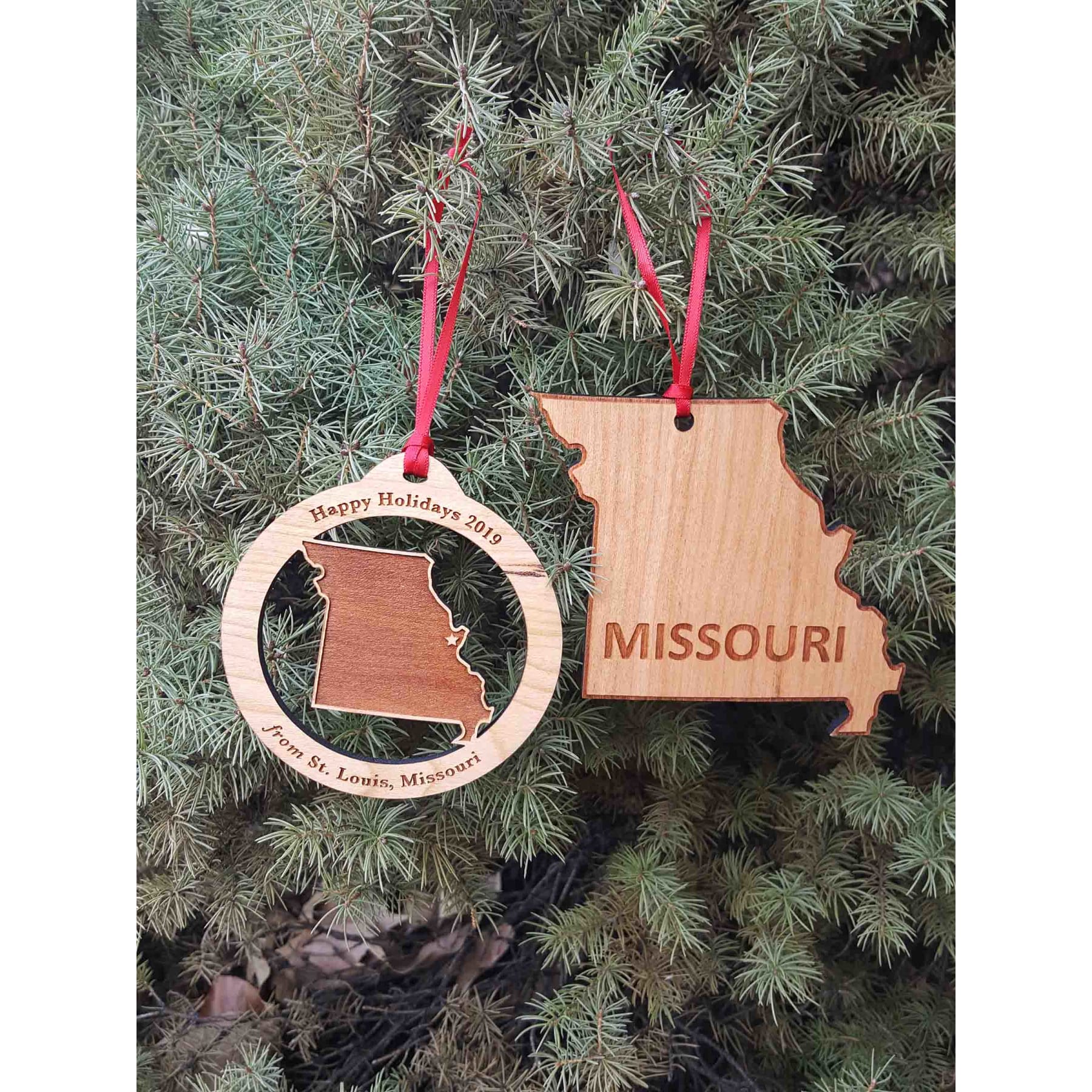 3.5" - Missouri Customizable Hardwood Ornaments
