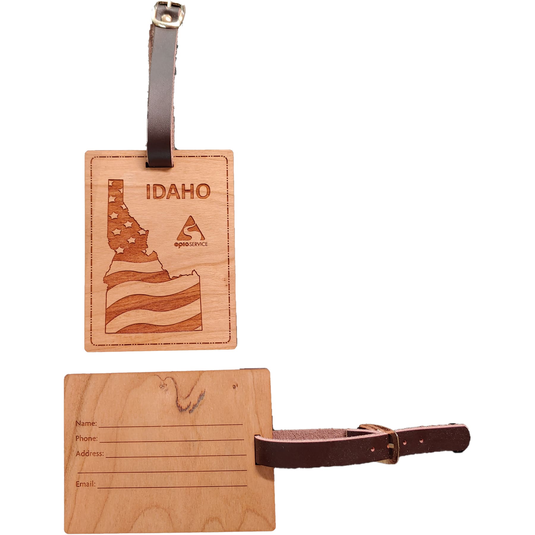 3" x 4" - Idaho Hardwood Luggage Tags