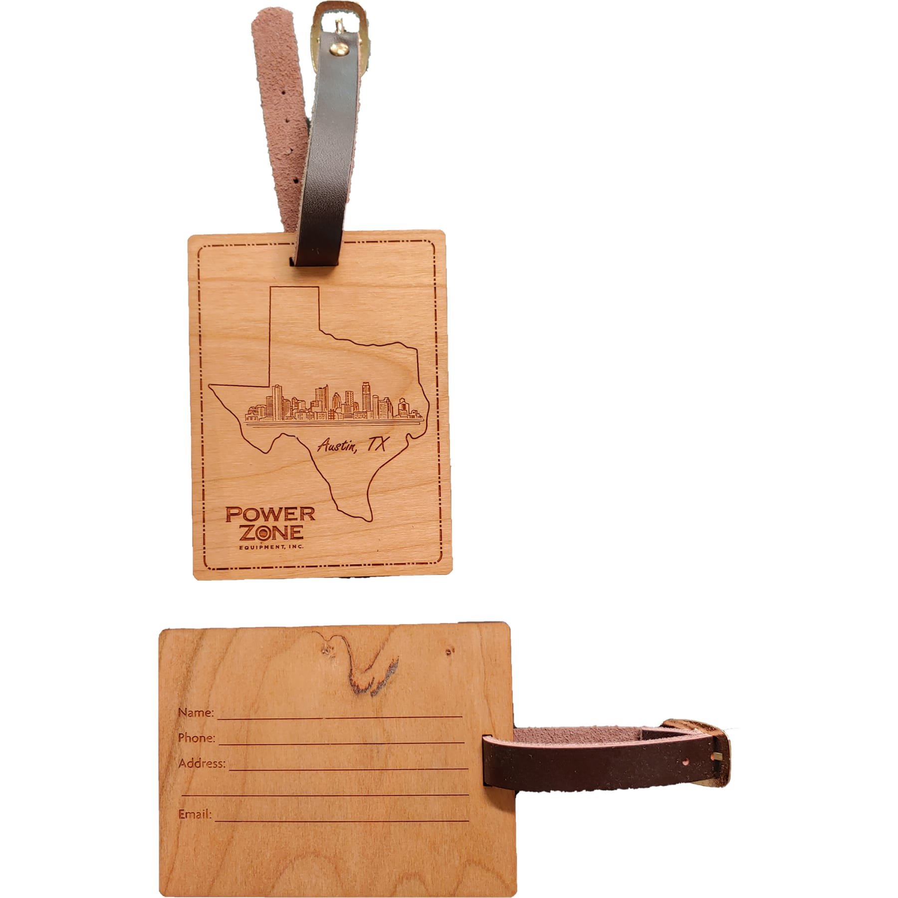 3" x 4" - Texas Hardwood Luggage Tags