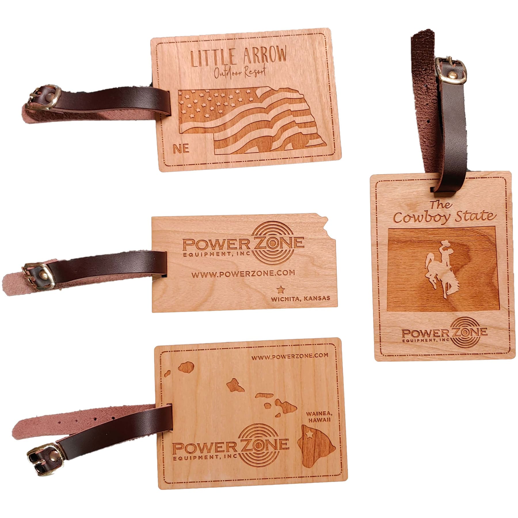 3" x 4" -  State Themed Hardwood Luggage Tags