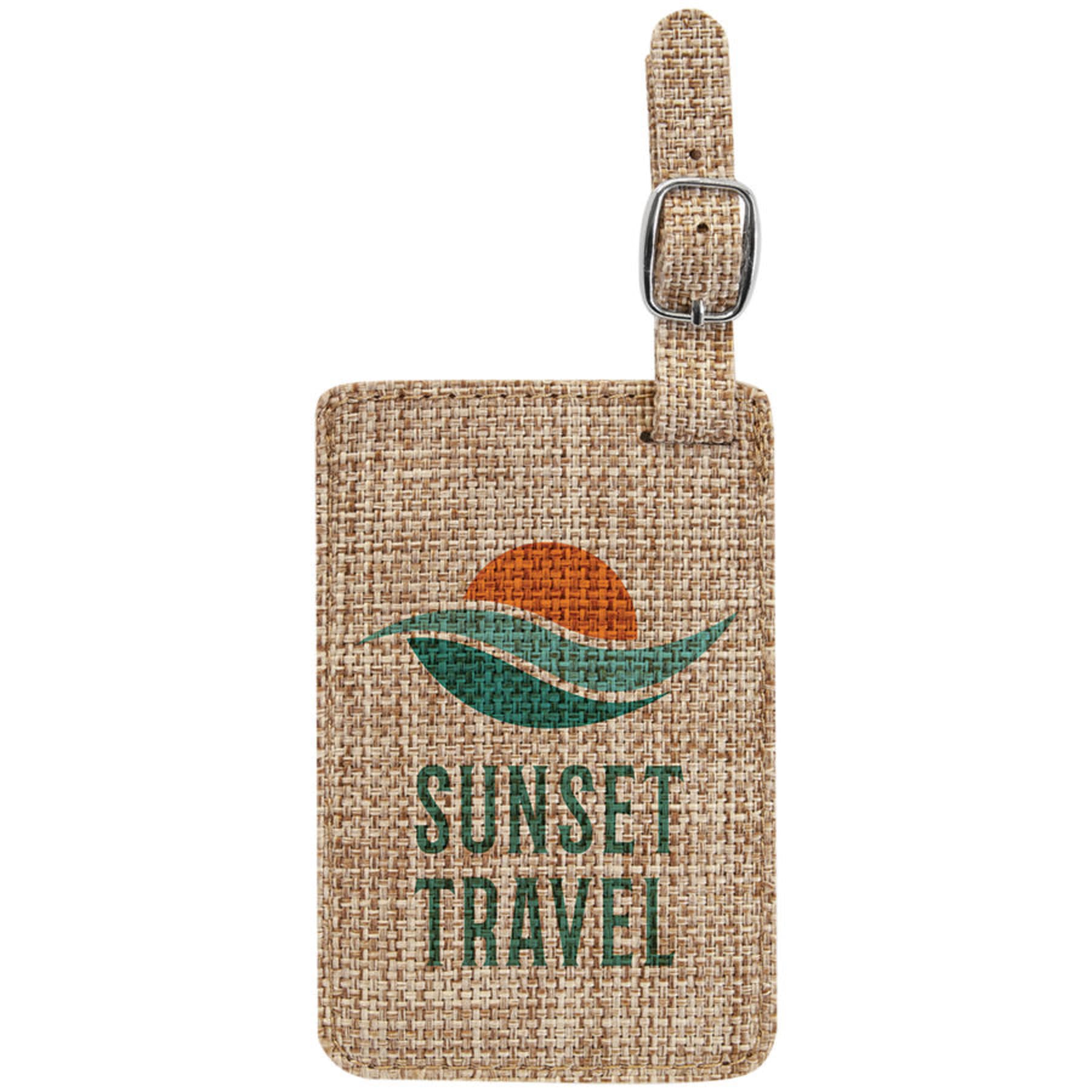 4.25" x 2.75" Sublimatable Burlap Luggage Tag