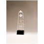 Crystal Obelisk with Prism-Effect Top and Black Base