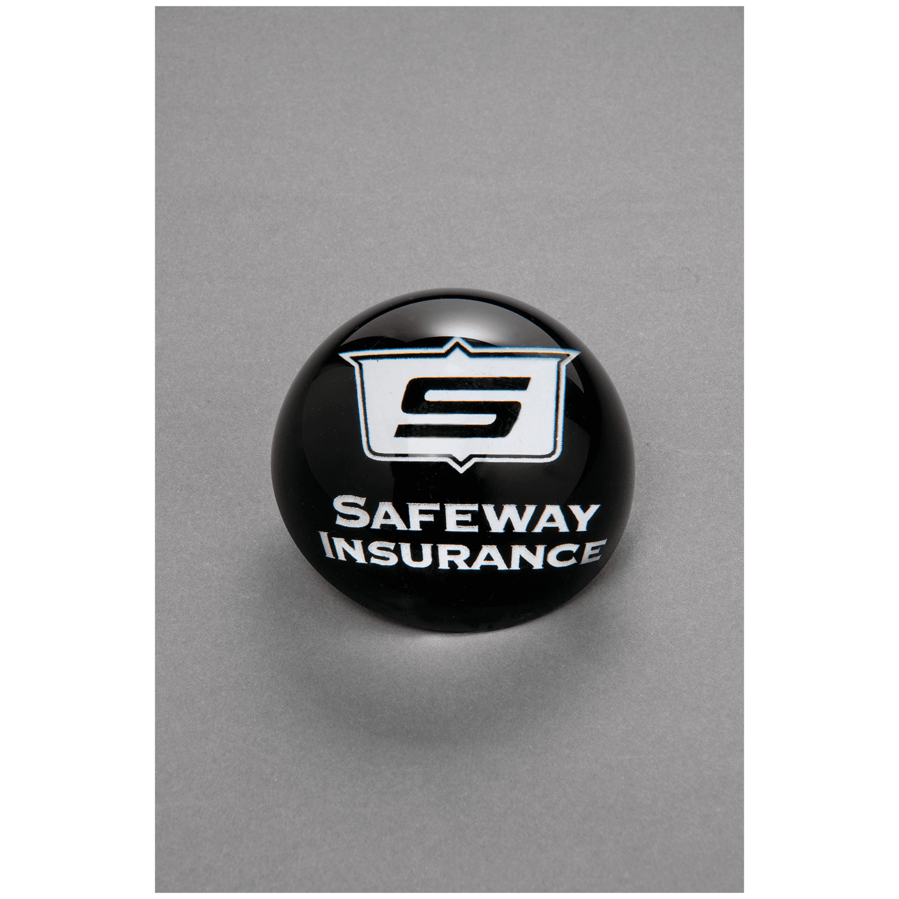 3" diameter Crystal Paperweight with Black Silkscreen